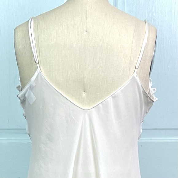 Linea Donatella Camisole Polyester Silk Chiffons Pintucks Lace Sz L Bridal White - Picture 5 of 9